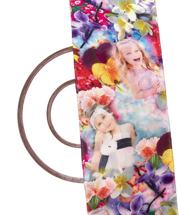 Multi Colour Kids Print Pure Natural Crepe Fabric